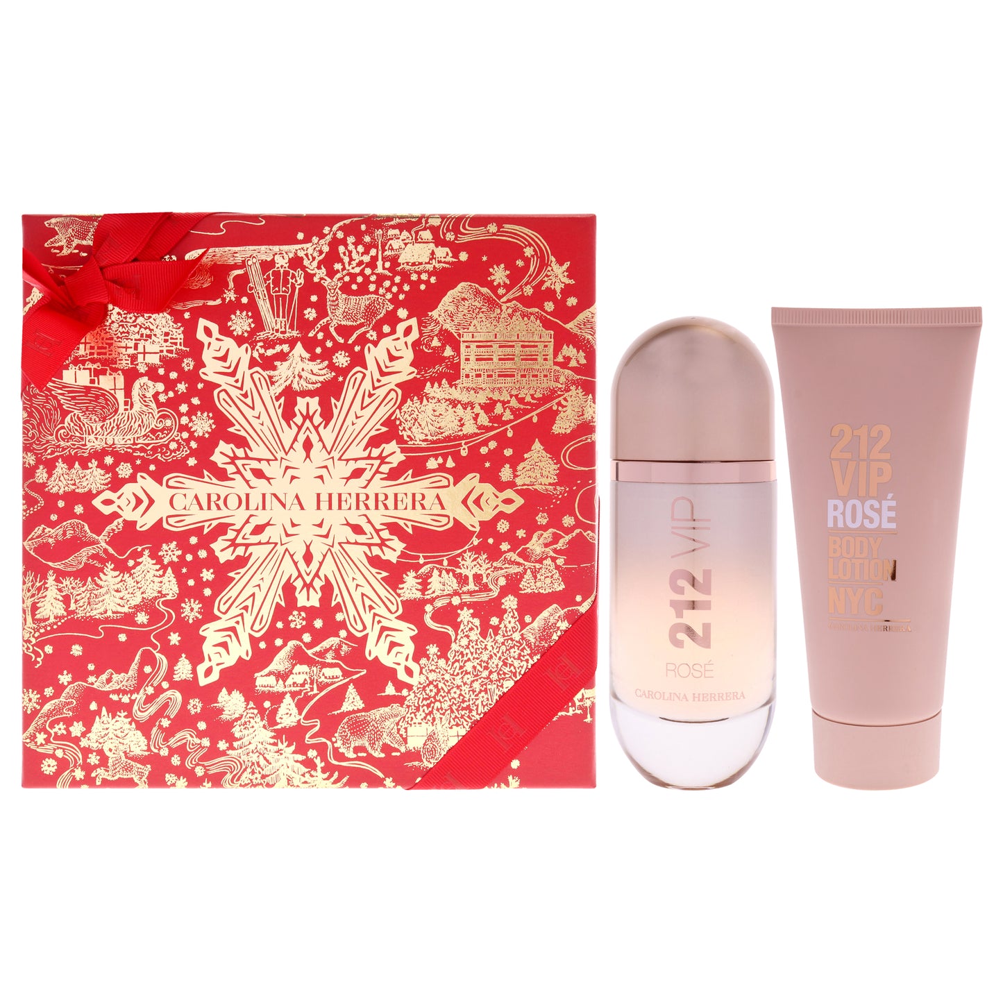212 VIP Rose by Carolina Herrera for Women - 2 Pc Gift Set 2.7oz EDP Spray, 3.4oz Body Lotion