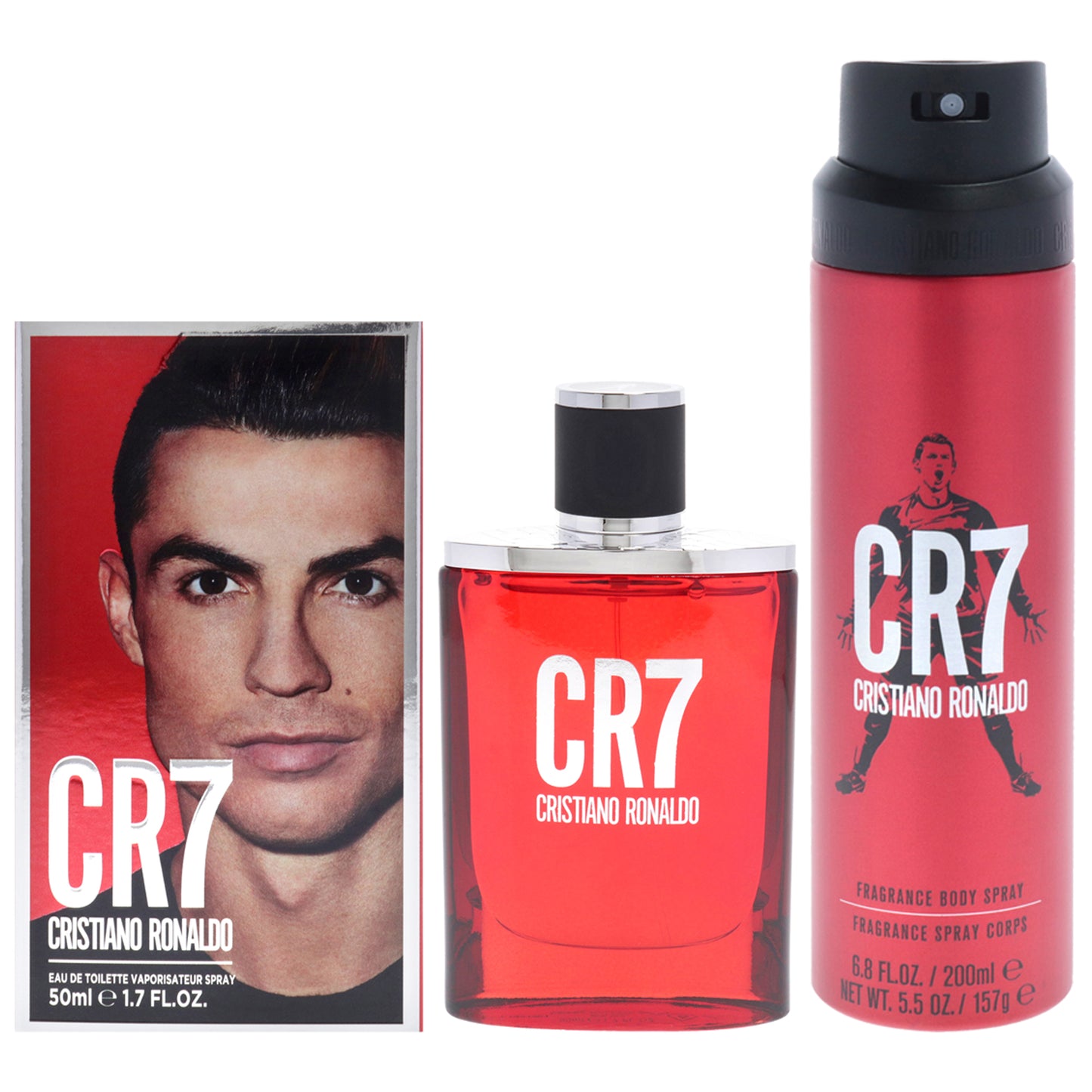 CR7 Kit by Cristiano Ronaldo for Men - 2 Pc Kit 1.7oz EDT Spray, 6.8oz Body Spray