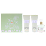 LEau De Toilette by Carven for Women - 3 Pc Gift Set 3.33oz EDT Spray, 3.33oz Light Body Cream, 3.33oz Ligth Bath and Shower Gel