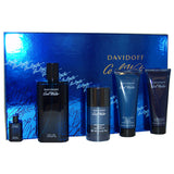 Cool Water by Davidoff for Men - 5 Pc Gift Set 4.2oz EDT Spray, 5ml EDT Splash (Mini), 2.5oz After Shave Balm, 2.5oz Shower Gel, 2.4oz Deodorant Stick
