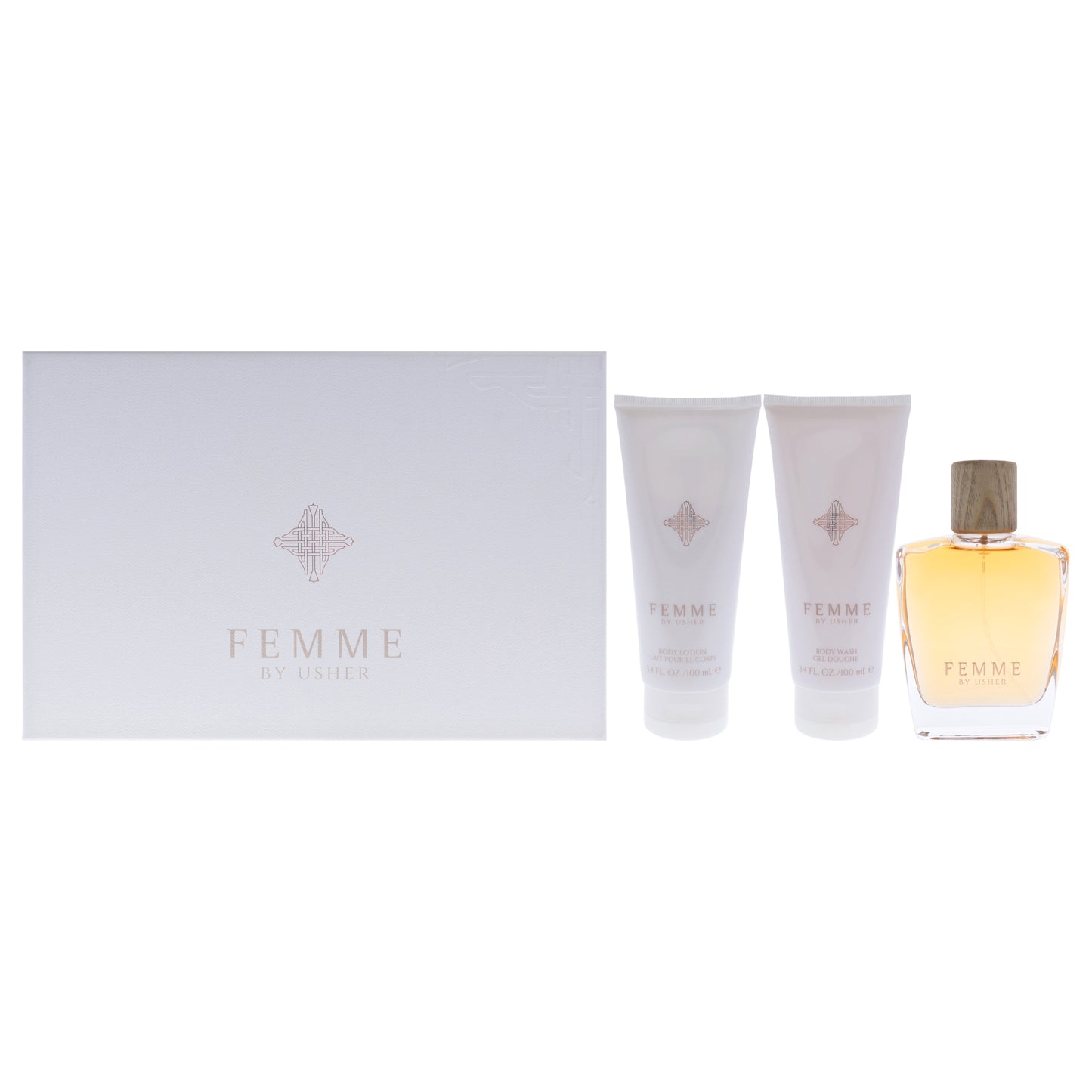 Femme by Usher for Women - 3 Pc Gift Set 3.4oz EDP Spray, 3.4oz Body Lotion, 3.4oz Body Wash