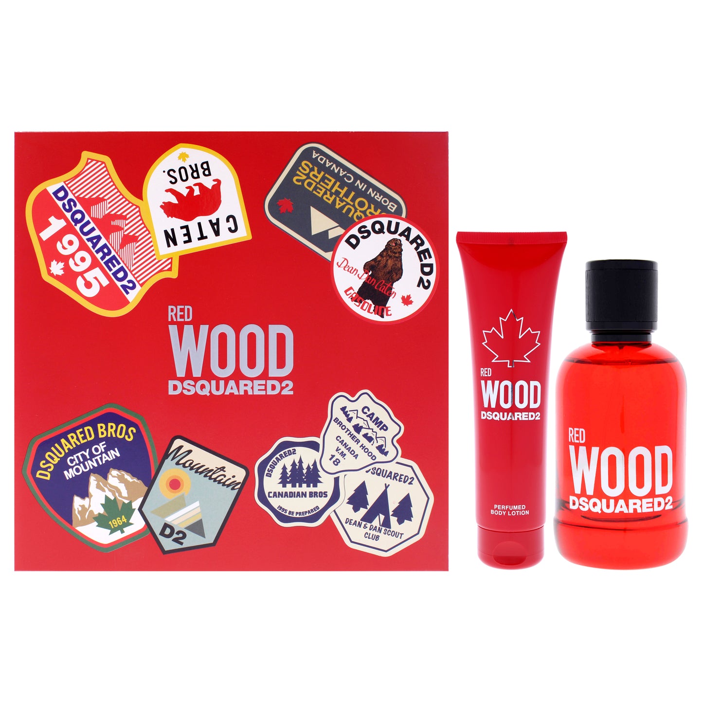 Red Wood by Dsquared2 for Women - 2 Pc Gift Set 3.4oz EDT Spray, 5.0oz Perfumed Body Lotion