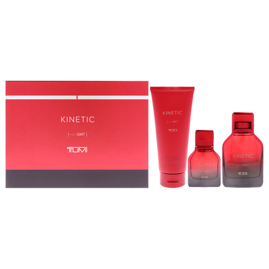 Kinetic by Tumi for Men - 3 Pc Gift Set 3.4oz EDP Spray, 1oz EDP Spray, 6.7oz Body Wash