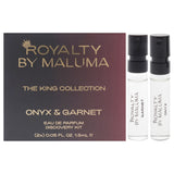The King Collection by Royalty By Maluma for Men - 2 Pc Mini Gift Set 0.05oz Onyx EDP Spray Vial, 0.05oz Garnet EDP Spray Vial