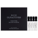 Discover Black Facets Kit by NCP for Unisex - 4 x 2 ml Olfactive Facet - 102 Ginger and Lime EDP Spray, Olfactive Facet - 602 Sandalwood and Cedarwood EDP Spray, Olfactive Facet - 702 Musk and Amber EDP Spray, Olfactive Facet - 703 Tonka Bean and Moka EDP