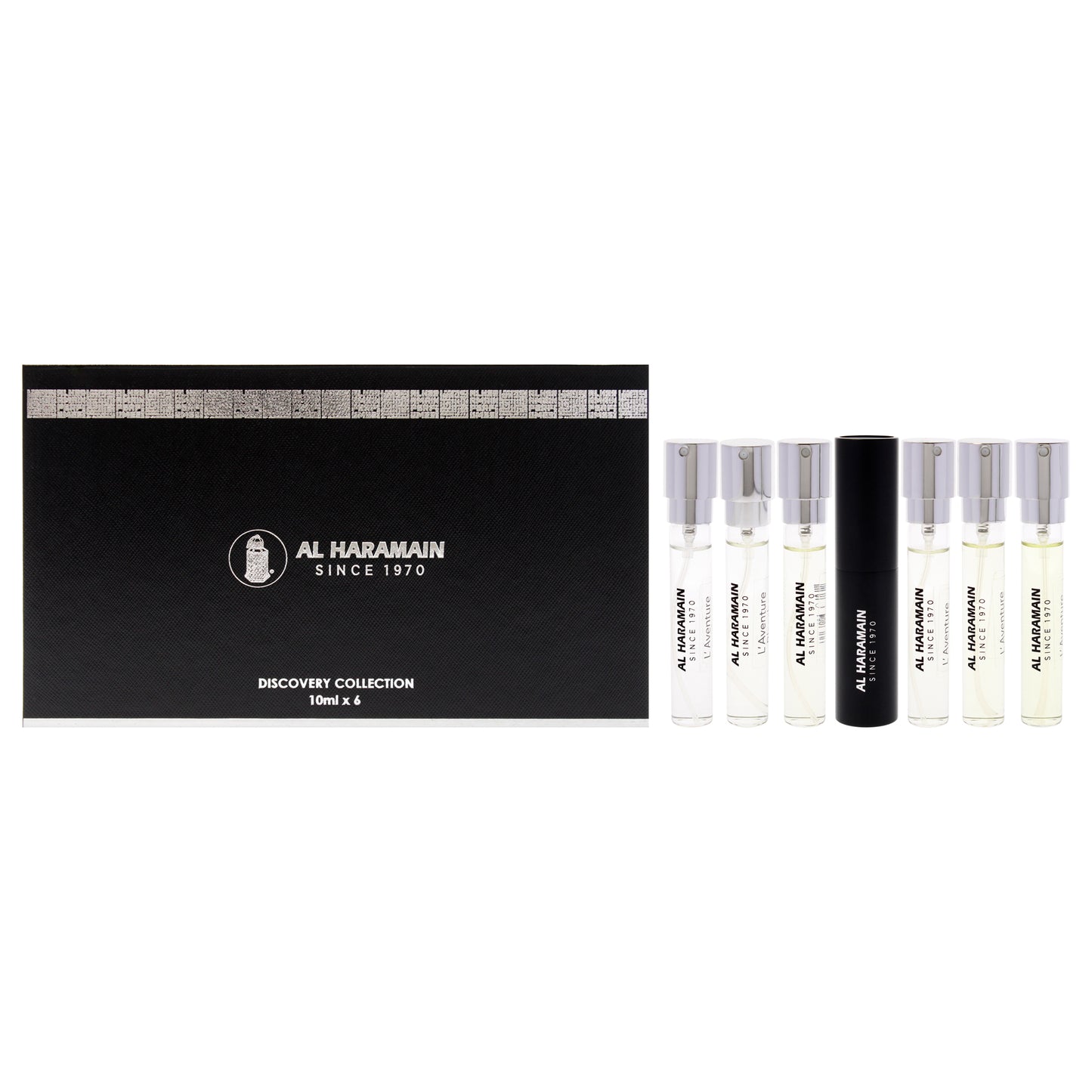 Discovery Collection - Laventure by Al Haramain for Unisex - 6 Pc Mini Gift Set 0.33oz LAventure EDP Spray (Mini), 0.33oz LAventure - Femme EDP Spray (Mini), 0.33oz LAventure - Knight EDP Spray (Mini), 0.33oz LAventure - Gold EDP Spray (Mini), 0.33oz LAve