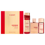 Amber Oud - Ruby Edition by Al Haramain for Unisex - 3 Pc Gift Set 2.5oz EDP Spray, 1oz EDP Spray, 6.6oz Body Spray