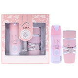 Yara by Lattafa for Women - 2 Pc Gift Set 3.4oz EDP Spray, 6.7oz Deodorant Spray